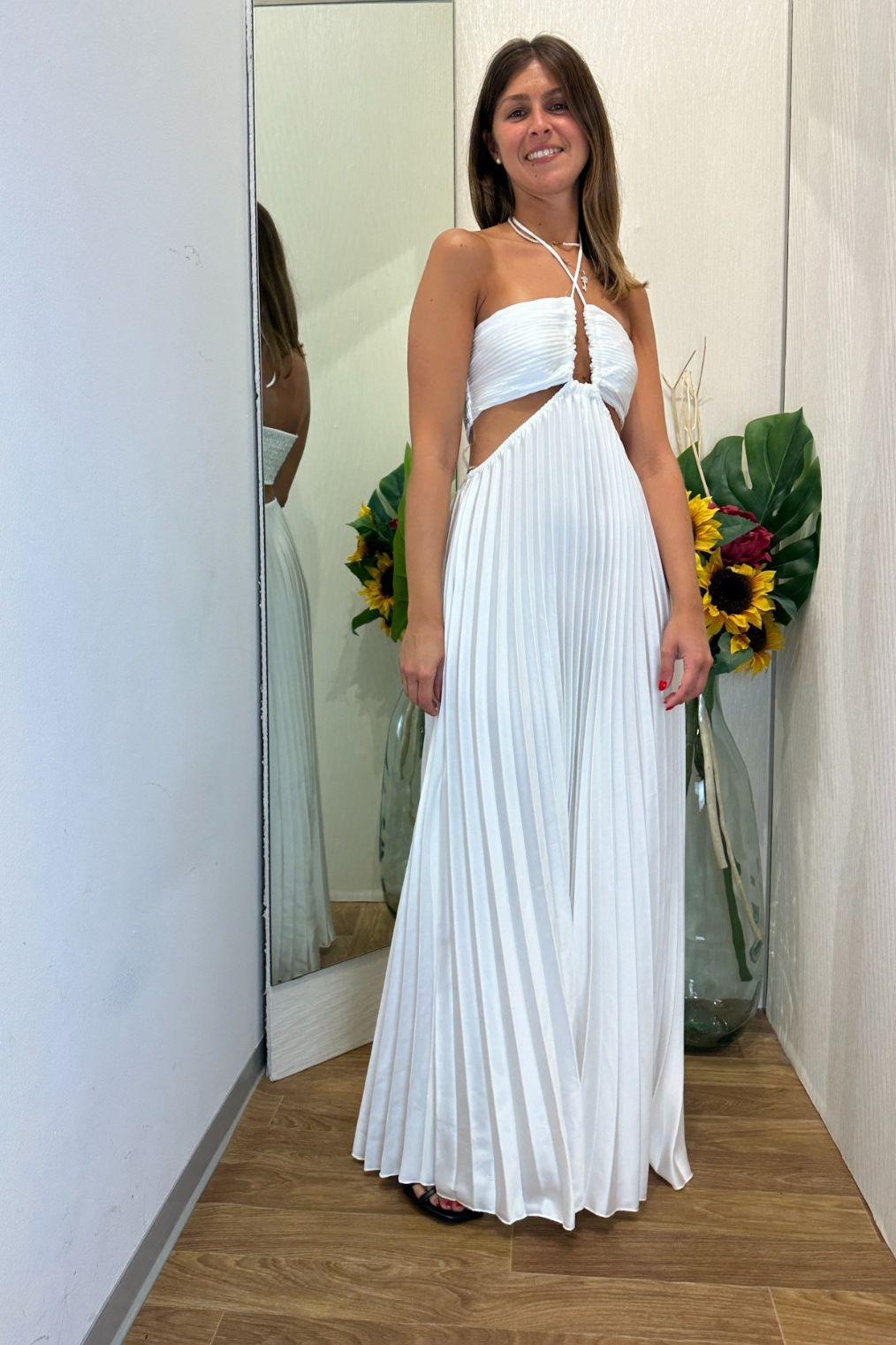Abito bianco plissettato
